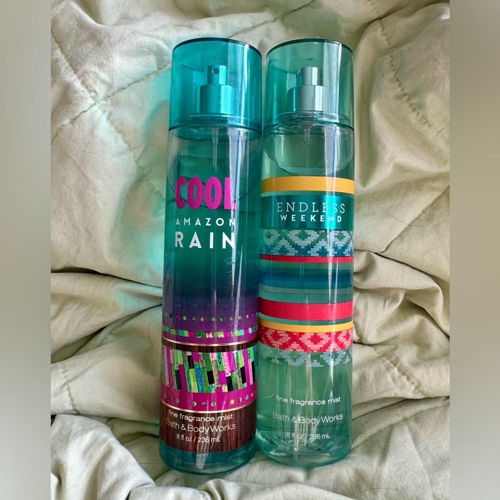 Cool Amazon Rain & Endless Weekend, Fine Fragrance Mist 8oz each used